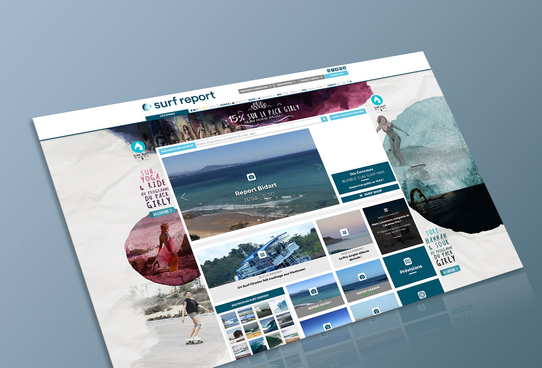 Bannières web pour Free Surf maroc