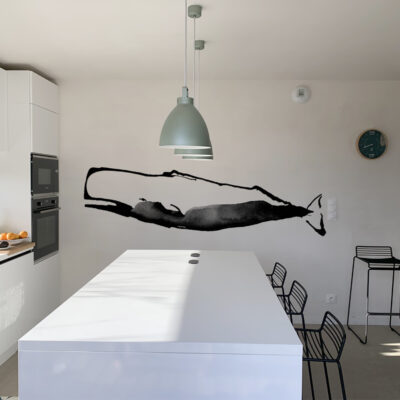Paper Sticker de baleine, décoration murale créative Studio Vague graphique