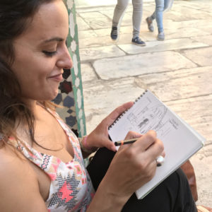 medersa-benyoussef-marrakesh-maroc-carnet-de-voyage-vague-graphique