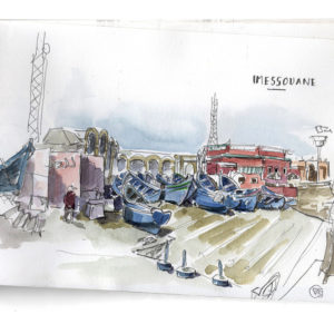 port-imessouane-dessin-vague-graphique-maroc