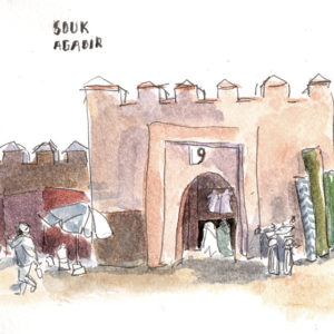 souk-agadir-dessin-maroc-vaguegraphique
