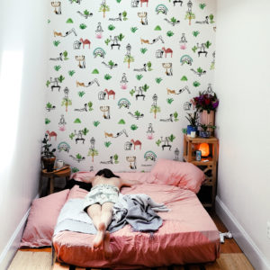papier peint motif yoga lifestyle créateur
