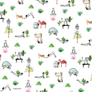 papier peint motif yoga lifestyle créateur