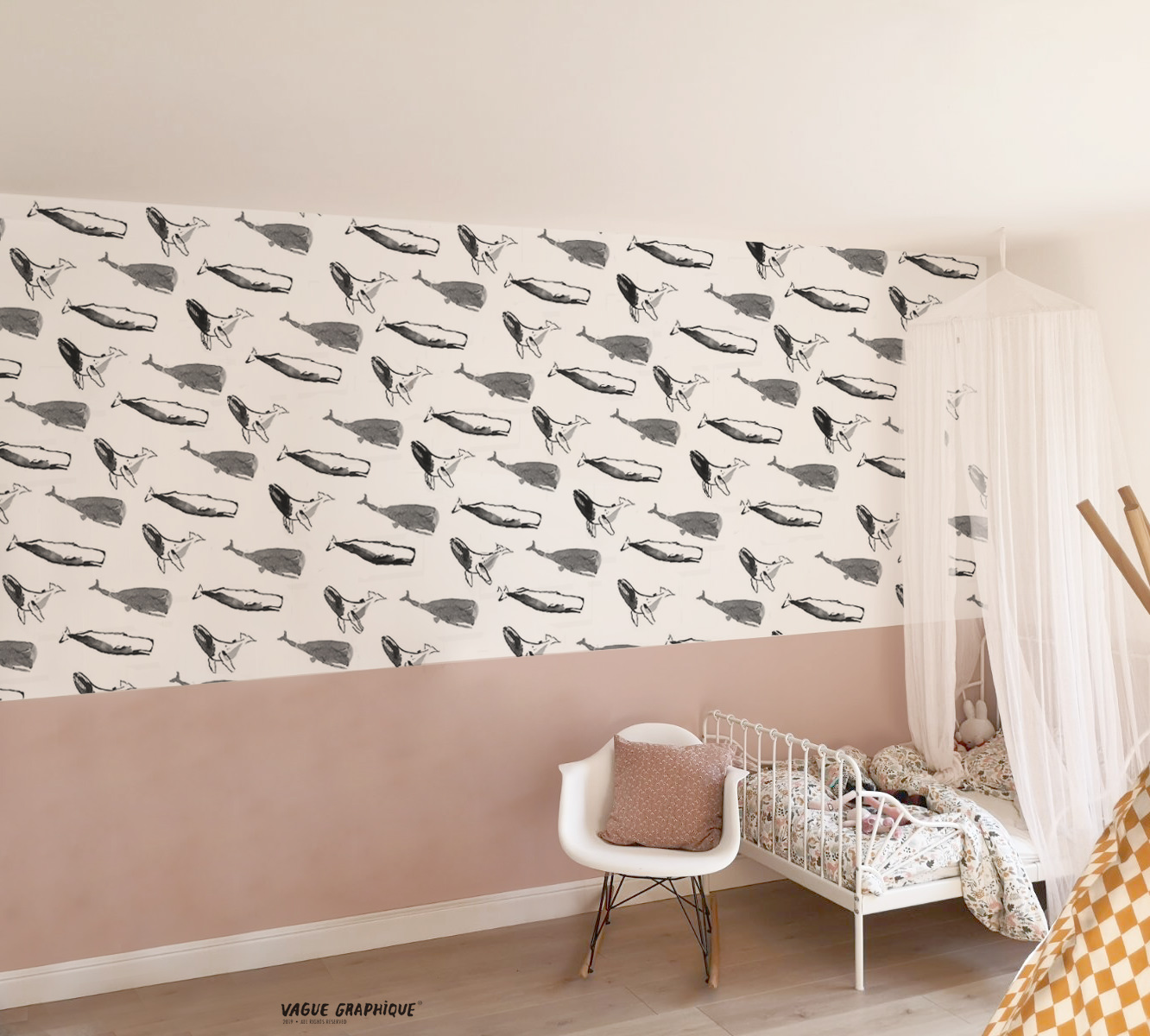 Baleine Malo  Sticker en papier peint - Vague Graphique