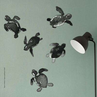 bébés tortues, décoration murale Paper-sticker by Vague graphique®