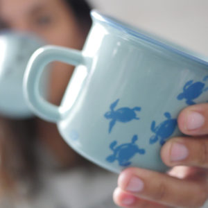 Tasse illustrée animaux marins
