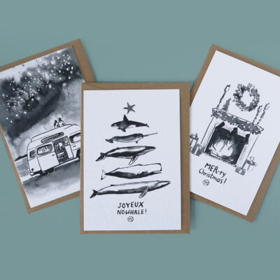 Lot de 3 cartes de voeux pour les fêtes de fin d'année
