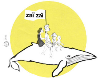 Création du logo de l'aventure Zaï zaÏ en famille, par le studio Vague Graphique, morbihan, bretagne