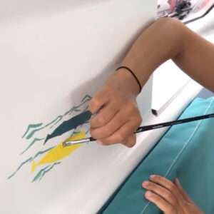 Peinture, fresque dans bateau
