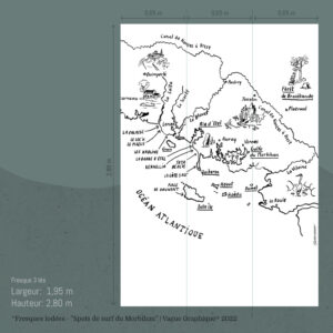 Carte marine en papier peint , papier peint panoramique, Studio Vague graphique