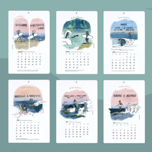 Calendrier 2024, le langage du surf, 6 premiers mois !