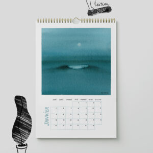 Une année en aquarelle, calendrier à suspendre