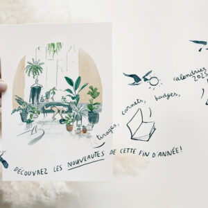 Nouveautes papeterie, tirage, noel 2024, aquarelle artiste bretonne