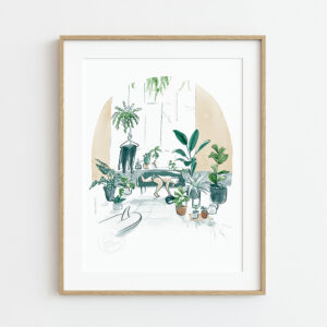 Aquarelle d'un surfeur endormi, la fatigue après le surf