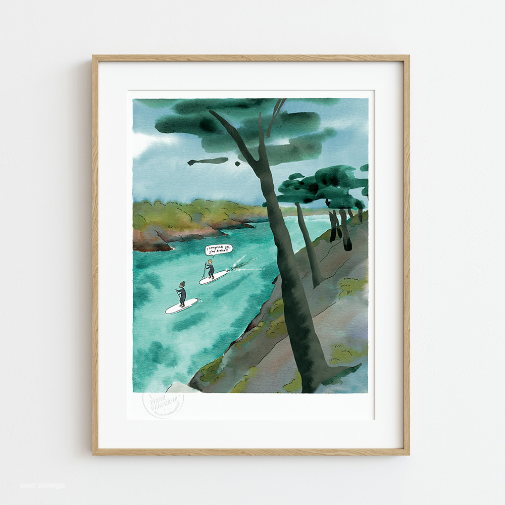 Dessin de paddle, Descente de riviere en paddle